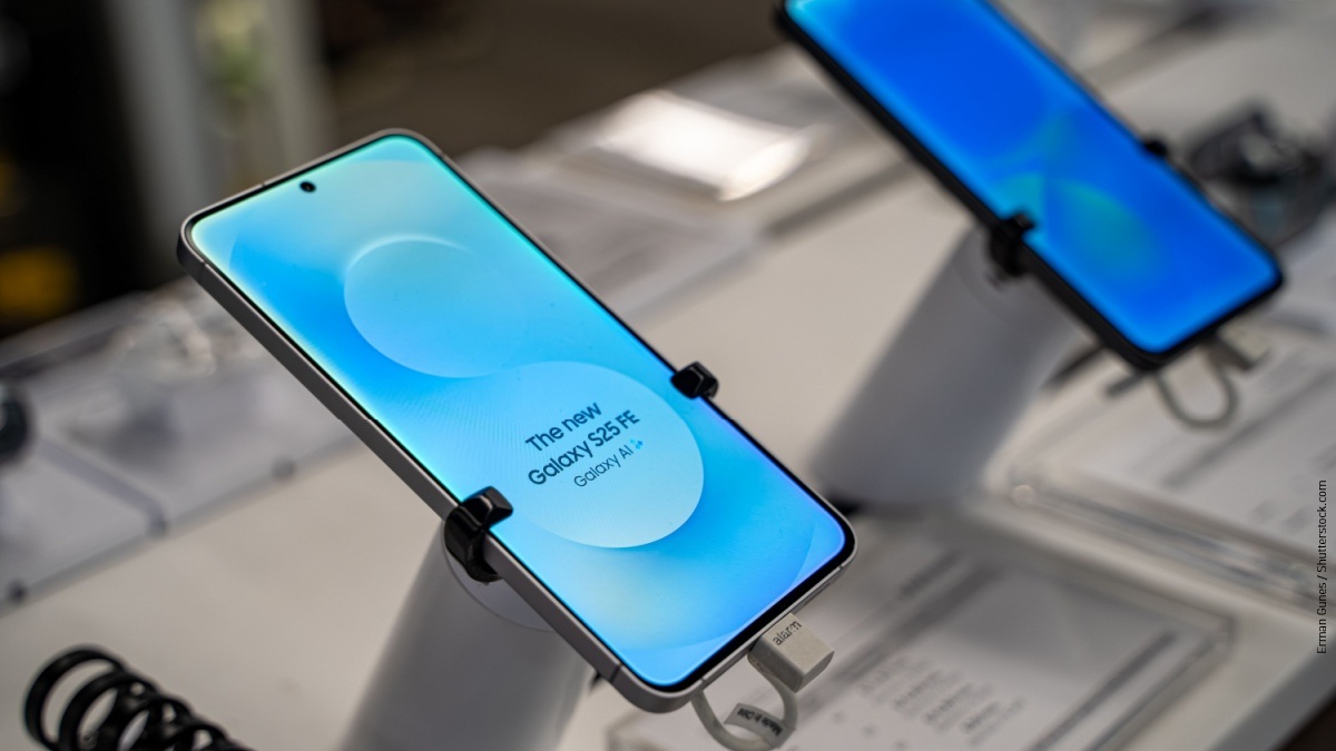 Smartphone Android in esposizione